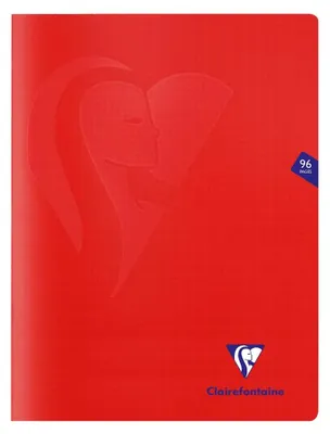 Produktbild von Clairefontaine 333362C - Schulheft Mimesys DIN A4+ 24x32 cm, robust mit Umschlag aus PP, 48 Blatt, kariert, 90g, Rot, 1 Stück