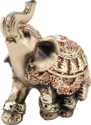 Produktbild von Lucky Feng Shui Golden Elefant Statue Skulptur Vermögen Figur Geschenk Home Dekoration (en)