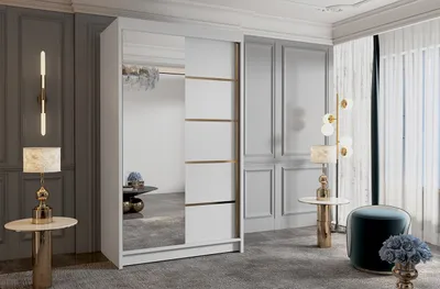 Obrázek produktu pro Šatní skříň se zrcadlem MILINA - 100 cm, bílá