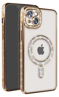 Produktbild von Avizar, Diamant-Hülle für iPhone 14 Plus MagSafe, Strass-Kontur, Gold