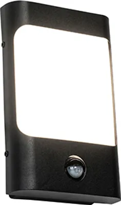 Produktbild von Wandleuchte Schwarz inkl LED IP44 mit Bewegungssensor Khuvan
