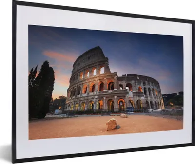 Produktbild von MuchoWow® Gerahmtes Poster Italien - Rom - Kolosseum 60x40 cm - Poster mit Schwarzem Bilderrahmen Wandposter Rahmen Foto Bilder - Schlafzimmer - Plakat in Rahmen - Drucken