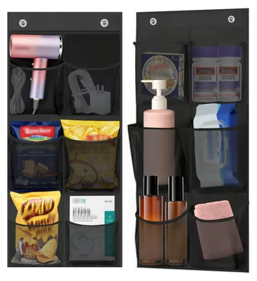 Hängeorganizer 2er-Set, 6 Fächer, faltbar, für Tür oder Wand