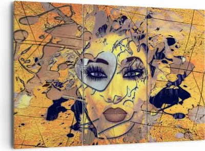 Produktbild von Bild auf Leinwand - Leinwandbild - Gesicht Frau - 165x110cm - Wand Bild - Wanddeko - Wandbilder - Leinwanddruck - Bilder - Kunstdruck - Wanddekoration - Leinwand bilder - Wandkunst - CE165x110-3513