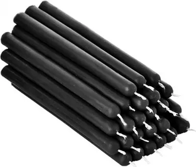Produktbild von 25x Schwarze Bienenwachs Tropfkerzen Höhe 12cm Rußfrei Ritualkerze 36326