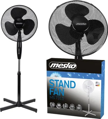 Produktbild von Mesko Home MS 7311, Haushalts-Lamellenlüfter, Weiß, Flur, 40 cm, 90°, Tasten