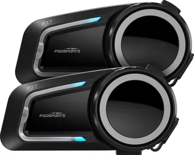 Obrázek produktu pro Náhlavní souprava s helmou, dosah interkomu 2000 m, podpora 10 jezdců, Bluetooth 54, vodotěsnost IP67, 40mm reproduktor