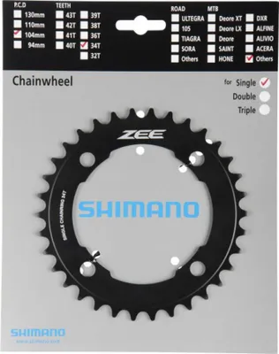 Produktbild von Shimano Y1NG34000 Kettenblätt 104 BCD 34T 1.0