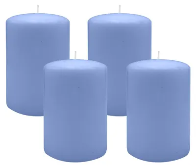 Produktbild von Flachkopf-Stumpenkerzen Flieder 60 x Ø 50 mm, 4 Stück