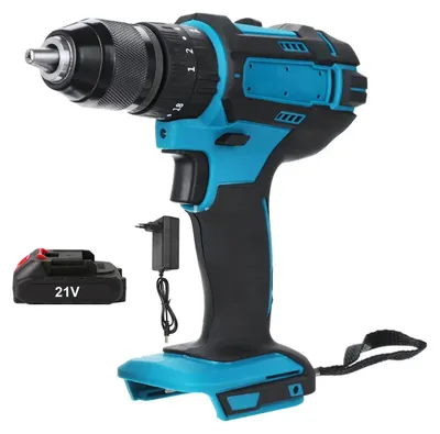 Produktbild von 3-in-1 Akku-Schlagbohrmaschine - Bohrhammer, Bohrmaschine und Schrauber - 520 Nm Drehmoment - 4000 U/min - 10-mm-Bohrfutter - 1 Akku