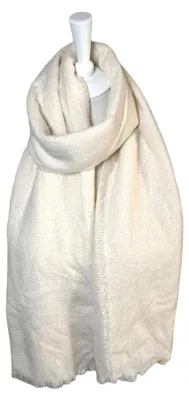 Productafbeelding van Winterse dames sjaal » Winterse sjaal » Winterkleuren » Dames sjaal, ongeveer 65 x 188 cm: Kleur: Beige