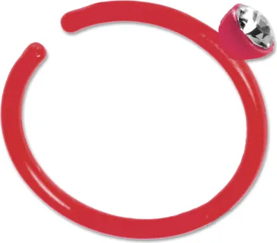 Produktbild von viva-adorno Fake Piercing Nasenring Nasenpiercing Clip on Acryl Zirkonia in verschiedenen Farben Z503,rot