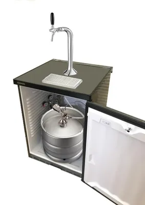 Produktbild von Premium Bierbar 50l Liebherr Rundrohrsäule 80mm schwarz 2kg Flachkeg(A)
