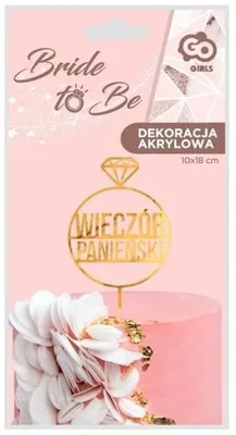 Obrázek produktu pro Akrylová dekorace na dort k rozlučce se svobodou, zlatá – Godan