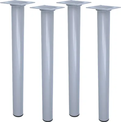 Produktbild von Couchfüße 4er Set Möbelfüße klassisch Silber Rund ø 30mm Möbelbeine Tischbeine Bettstützen 600mm