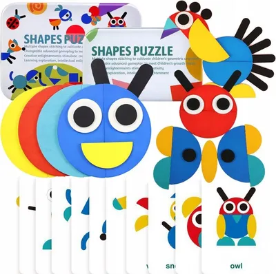 Zdjęcie produktu dla Drewniane Puzzle Układanka Gra Logiczna Montessori