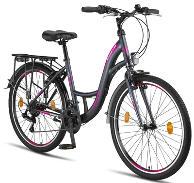 Produktbild von Licorne Bike Stella Premium City Bike 20,24,26 und 28 Zoll Fahrrad für Mädchen Herren und Damen 21 Gang (6 Gang bei 20 Zoll) Holland Citybike