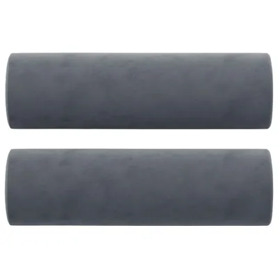 Obrázok produktu pre vidaXL Dekoračný vankúš 2 ks Tmavo šedý Ø15x50 cm Zamatový