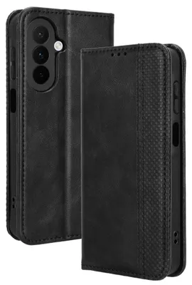 Produktbild von Samsung Galaxy A27 Hülle - Coverup Vintage Style Klapphülle - Schwarz