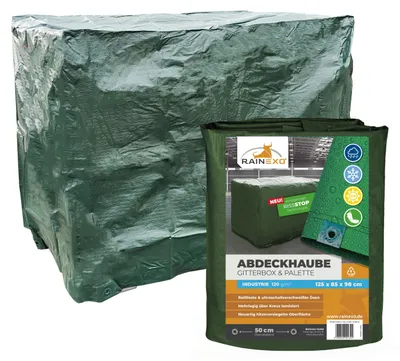 Produktbild von Rainexo Abdeckhaube für Gitterbox Grün 120g/m² 125x85x98cm