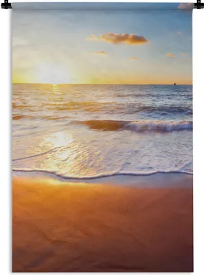 Produktbild von MuchoWow® Wandteppich Wandbehang Strand - Meer - Sonne - Horizont 60x90 cm Tapisserie Dekoration Wandtuch - Foto-Teppich - Abwaschbar