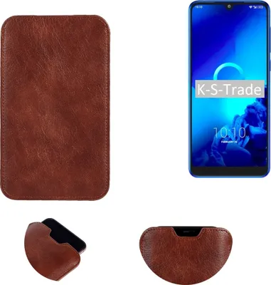Produktbild von K-S-Trade Schutzhülle Handyhülle kompatibel mit Alcatel 3 (2019) Handytasche Kunstleder Sleeve in braun
