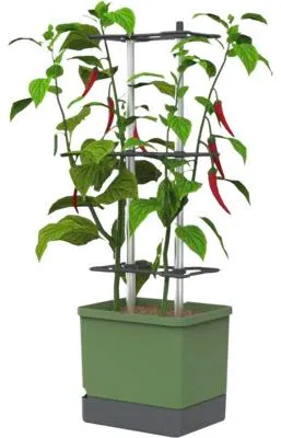 Produktbild von Chilitopf Pflanztopf Gusta Garden Charly Chili XL Kunststoff 35 x 35 x 106 cm dunkelgrün inkl. Erdbewässerungsystem und