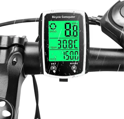 Productafbeelding van Fietscomputer bedraad - 19 functies - IP54 waterdicht - Snelheidsmeter en kilometerteller