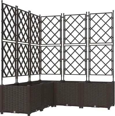 Produktbild von vidaXL Garten-Pflanzgefäß 5 pcs Braun 120 x 120 x 143 cm Kunststoff