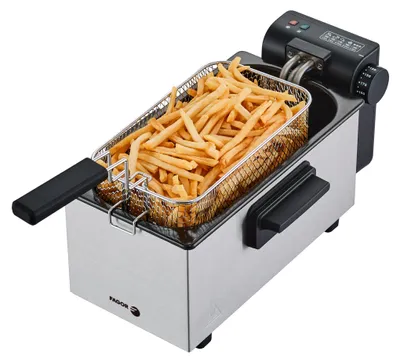 Elektrische Friteuse, 2000 W, 3 l, bis 190 °C, Edelstahl
