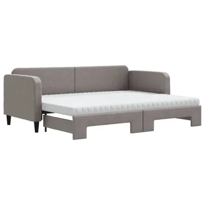 Obrázek produktu pro vidaXL Rozkládací denní postel s matracemi Taupe 80x200 cm Látka