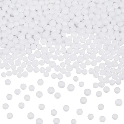 Schaumstoffperlen 30 g, 4,5–6,5 mm, weiß, rund, DIY-Füllmaterial