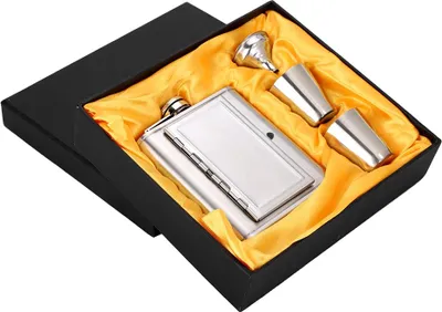 Obrázek produktu pro 5 oz/150 ml přenosná nerezová placatka na víno a whisky, sada pohárků na alkoholické nápoje, dárek pro muže č. 1