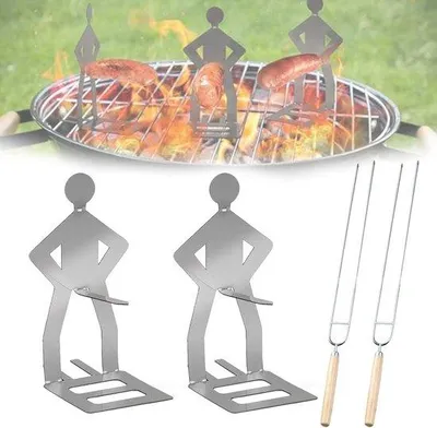 Produktbild von Grillhalter aus Edelstahl - Multifunktioneller Grillzubehör für Hot Dogs