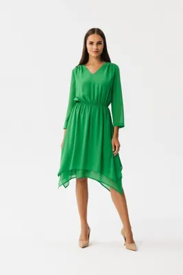 Produktbild von Stylove Asymmetrisches Damenkleid Spumados S354 hellgrün S