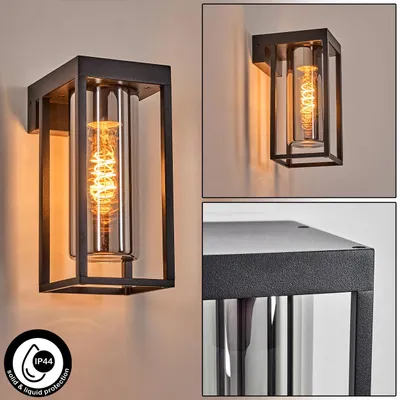 Produktbild von Nardò Außenwandlampe aus Metall/Glas in Schwarz/Rauchfarben