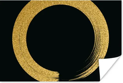 Produktbild von MuchoWow® Poster Kreis aus goldenem Glitter auf schwarzem Hintergrund 60x40 cm - Schlafzimmerdekoration