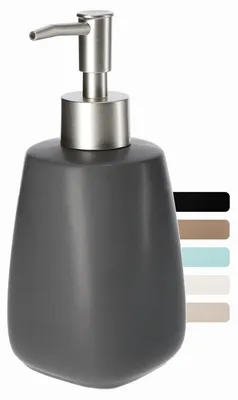 Image de Distributeur de savon à pompe, distributeur en céramique, distributeur de savon liquide, distributeur de liquide vaisselle, distributeur de lotion, distributeur de liquide vaisselle pour la salle de bains et la cuisine, distributeur de savon liquide (anthracite)