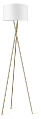 Image de Lampe sur pied moderne avec abat-jour blanc et pied élancé