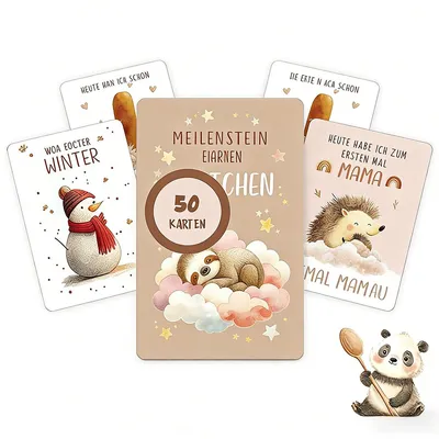 Produktbild von 50 Meilensteinkarten Baby Mädchen und Junge Monatskarten Baby 1-12 Monate Fotokarten Baby Meilensteine Baby Sinnvolle Geschenke zur Geburt