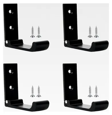 Produktbild von Faltbare Wandhaken, 4 Stück Schwarz Klappbare Haken mit Schrauben, Robuste Kleiderhaken für Handtücher, Taschen und Garderobe