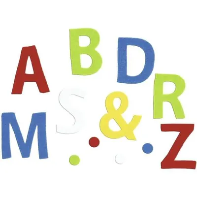 Produktbild von Filz Stanzteile 150g/qm VE=150 Buchstaben sortiert