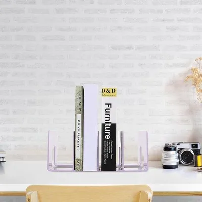Image de Organiseur de bureau en acrylique, support de bureau pour classeurs et livres