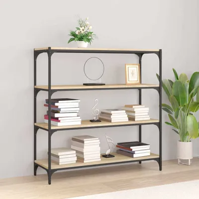 Zdjęcie produktu dla The Living Store Regał Sonoma dąb 100x33x100 cm Materiał drewnopochodny i stal