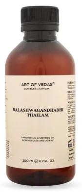 Produktbild von Art of Vedas Balaswagandhadi Thailam 200ml - Ayurvedisches Massageöl für Körper und Gliedmaßen