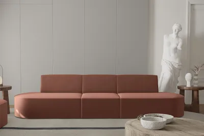 Produktbild von Sofa Designersofa 3-Sitzer MILOT in Stoff Opera Velvet Rotbraun