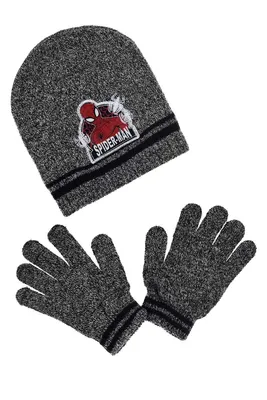 Produktbild von Marvel Spiderman Mütze Handschuh Set für Jungen Winter