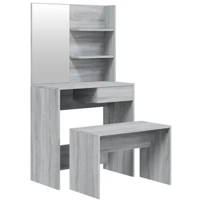 Produktbild von vidaXL Schminktisch-Set Grau Sonoma 74,5x40x141 cm