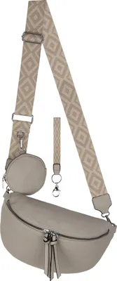 Produktbild von Bauchtasche Umhängetasche Crossbody-Bag Kunstleder Italy-Design L.GREY (53096)