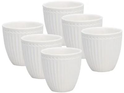 Produktbild von Greengate Alice Mini Latte Cup white 7cm Set6